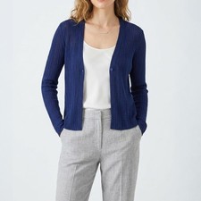 NWT Eileen Fisher 2026 Organic Linen Cotton V-Neck Cardigan, 3 Colors, 2XS-3X