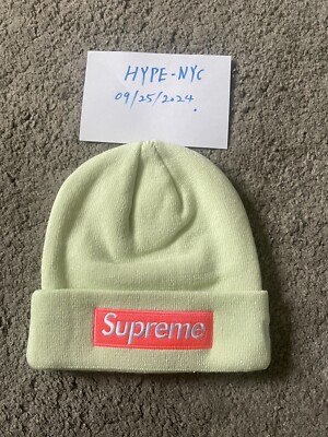 Supreme FW17 New Era Box Logo Beanie - Pale Lime | eBay