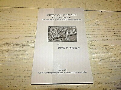 Rhetorical Scope & Performance PB Book Merill Whitburn Technical Communication