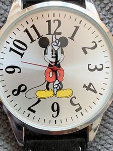 #411-Disney Mickey Mouse Watch Unisex Leather Wristband by Grupo Ruz S.A. De CV