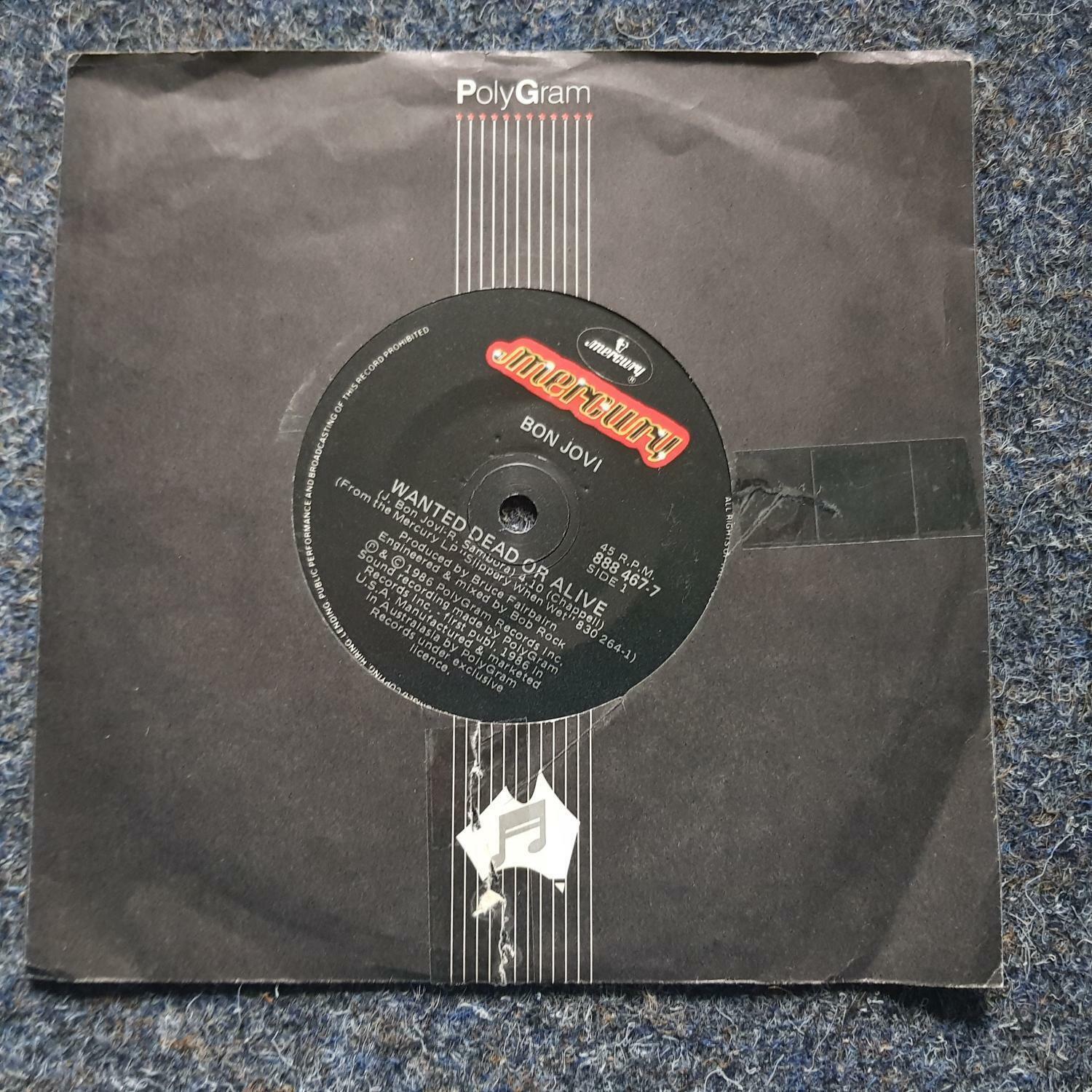 7"" Single Vinyl Bon Jovi - Wanted dead or alive AUSTRALIA