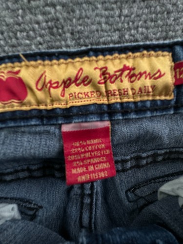 Apple Bottom Jeans Girls Size 12 Blue Denim Ramie Cotton Blend Youth Y2K - Picture 11 of 13