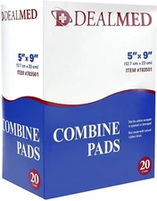 Dealmed Sterile Abdominal ABD Combine Pads 5" x 9" 20 Count (Damaged Box)