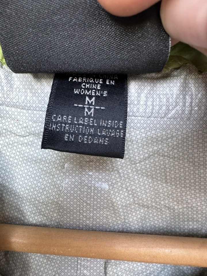 Marmot Rain Jacket Womens Medium Green Full Zip Hooded Lightweight