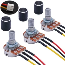 3x 10K Ohm Linear Taper Rotary Potentiometer 3 Pin XH2.54-3P Connector Wire C527
