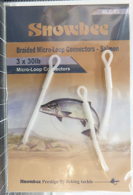 Snowbee Braided LOOPS SALMON 30lb 3 Stück Braided Micro Loop Connectors - SALMON