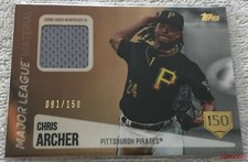 2019 Topps Series 2 CHRIS ARCHER #MLM-CA Relic 150th Anniversary 081/150 Pirates