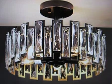 RRTYO Aanay 12.9 in. 5-Light Black Modern Industrial Cylinder Semi-Flush Mount