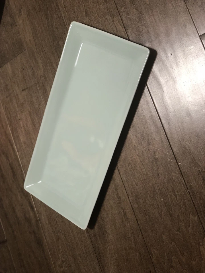 Bandeja rectangular de vidrio marino Kim Seybert Shakti NUEVA Foto 3 de 3