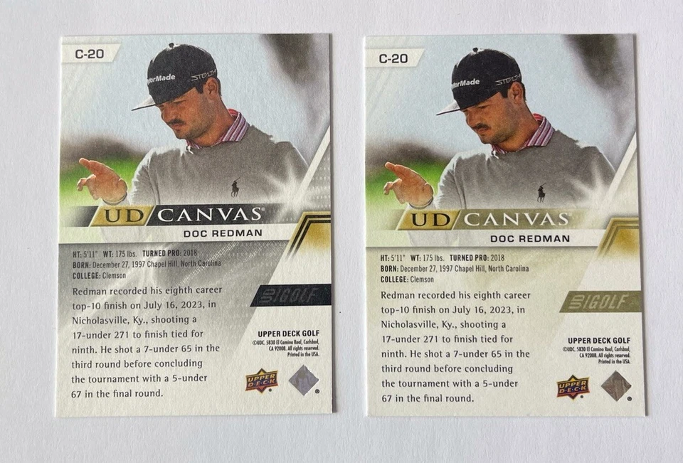 2024 Upper Deck Golf Canvas Black + Canvas DOC REDMAN #C-20 - Image 2 of 2