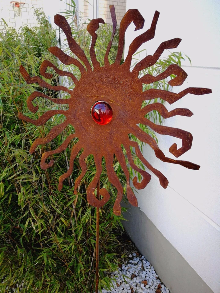 Gartenstecker Rost Beetstecker GartenGlaskugel Glasdeko H125*40cm 031930-1R - Bild 2 von 4