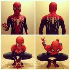 PS4 Spider-man Cosplay Spandex 3D Jumpsuit Suit Bodysuit Costume Halloween Adult