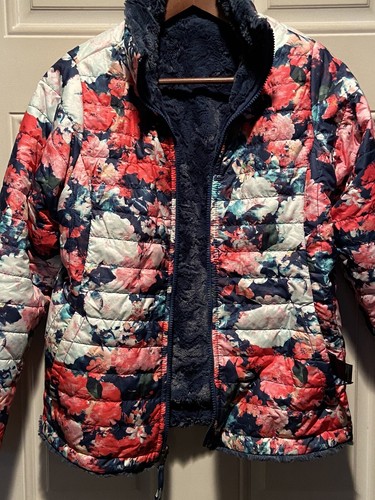 The North Face Mossbud Navy Floral Reversible Jacket Girls Size XL 18 - Picture 20 of 24