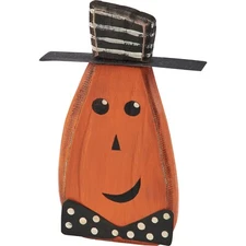 Primitives by Kathy Halloween Pumpkin Head Chunky Sitter Rustic Home Decor Fall