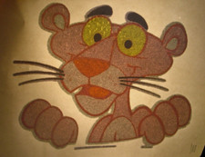PINK PANTHER VINTAGE 1970's CARTOON IRON ON TRANSFER -NICE, B-4