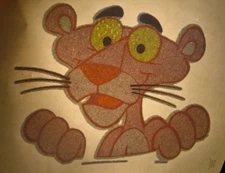 PINK PANTHER VINTAGE 1970's CARTOON IRON ON TRANSFER -NICE, B-4