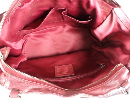 Coach F23284 Burgundy Red Leather Carrie XLarge Tote Shoulder Bag Good Cond - Picture 15 of 18