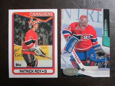 Two Patrick Roy Montreal Canadiens Hockey Cards - See Below