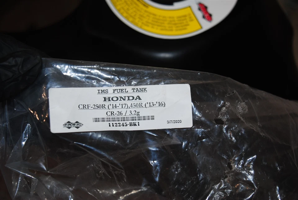 Honda CRF 250R 2014-2017 CRF 450R 2013-16 Plastic Fuel Gas Tank IMS BLACK 3.2G Foto 2 de 4