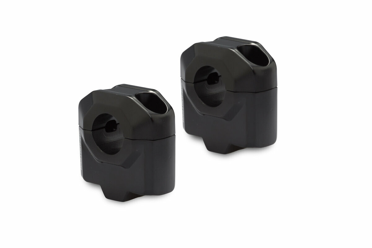 Rehausseur de guidon 22 mm en aluminium noir anodisé premium