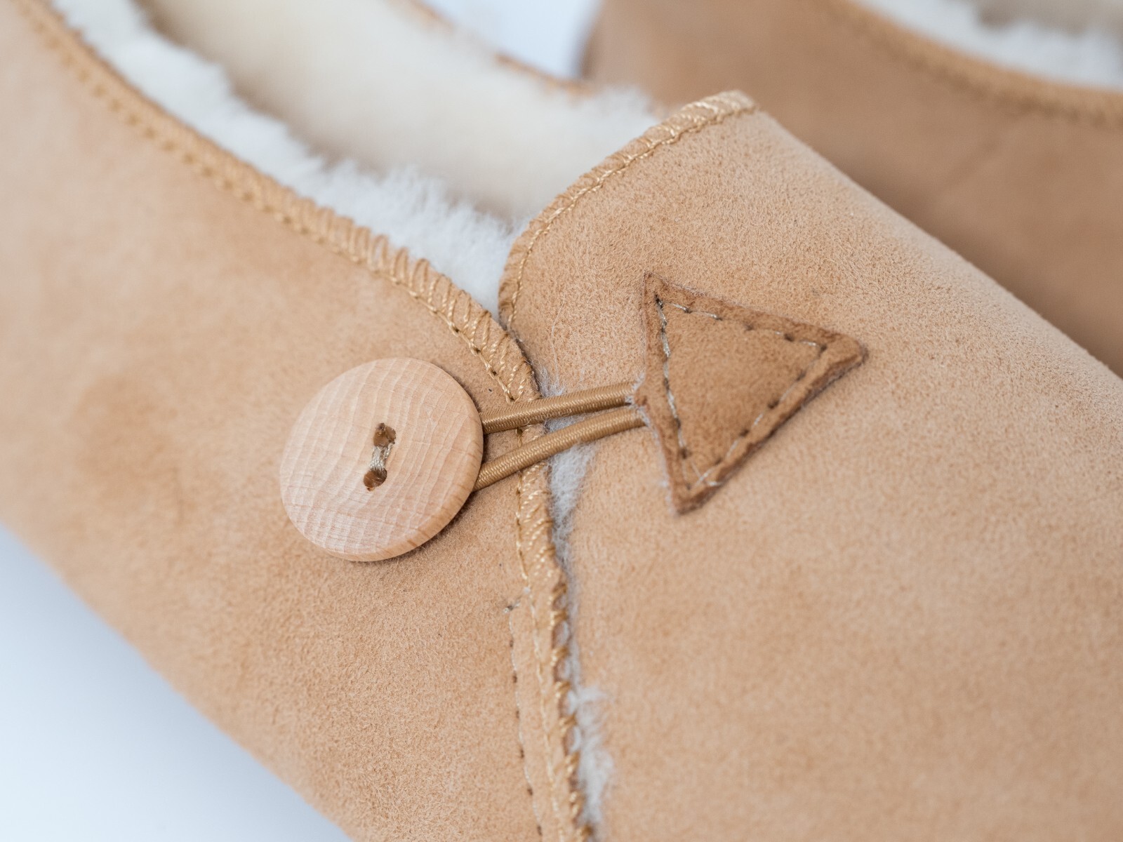 SAOLA Pantofole donna vera pelle di pecora beige 100% vera pelliccia fatte a mano SUOLA MORBIDA