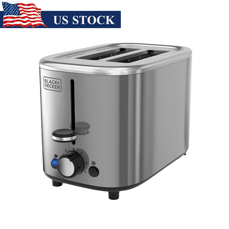 2 Slice Stainless Steel Toaster Bread Maker Home Kitchen Dining Breakfast Makers