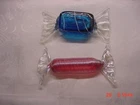 VINTAGE MURANO STYLE 6" ART GLASS LARGE HAND BLOWN WRAPPED CANDY PAPERWEIGHTS -2
