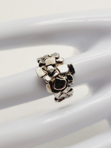 Nachlass Silber Nugget Ring 925 Sterling Silber Größe 6, 7,27 Gramm