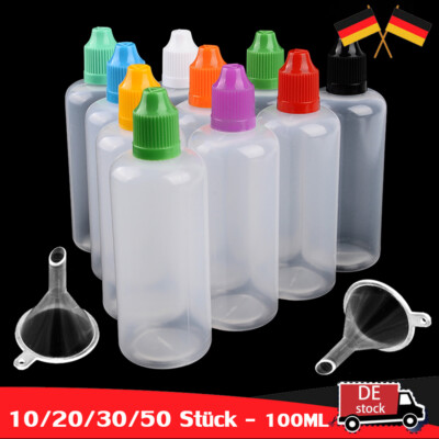 10/20/30/50x Stück 100ML Liquidflaschen Leerflasche Dropper Bottle Tropfflaschen