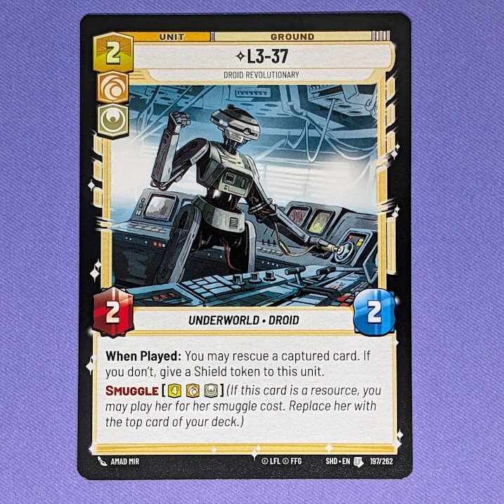 Star Wars Unlimited Shadows of the Galaxy L3-37 Droid Revolutionary SHD 197/262