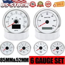 6 Gauge Set 85mm GPS Speedometer 160MPH&Tacho 6000RPM Waterproof for Boat Car US