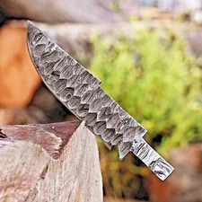FULL TANG HAND MADE FORGED DAMASCUS STEEL BLANK BLADE HUNTING KNIFE 2858