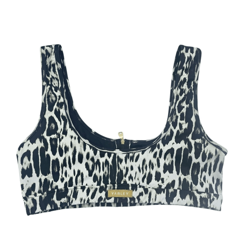 Varley Animal Print Bikini Top Front Zipper Size Large - Picture 4 of 8