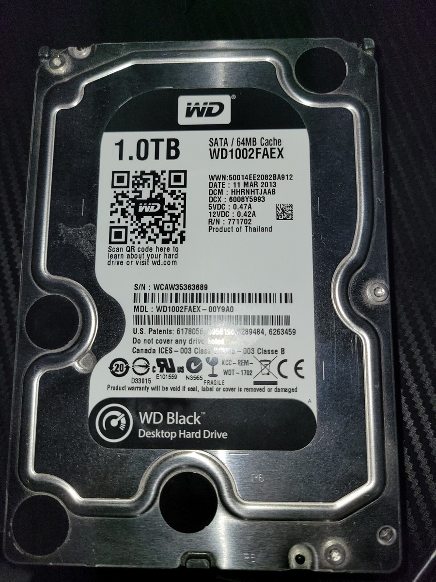 Western Digital Black 1TB 1000GB Internal 7200RPM 3.5