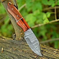 Custom Handmade Forged Damascus Fixed Blade Skinner knife - Great Skinning Tool