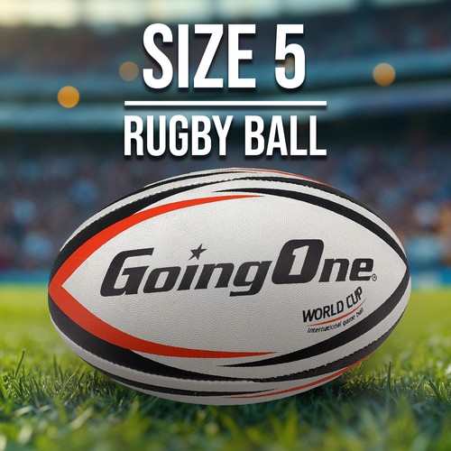 Going One Match Rugby Ball - Size 5 Game Ball, White - Picture 2 of 5