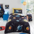 Duvet Cover Bed Set Range Children's Kids Outer Space Reversible Bedlam Black