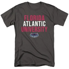 Florida Atlantic University Adult T-Shirt Stacked, Charcoal, S-5XL