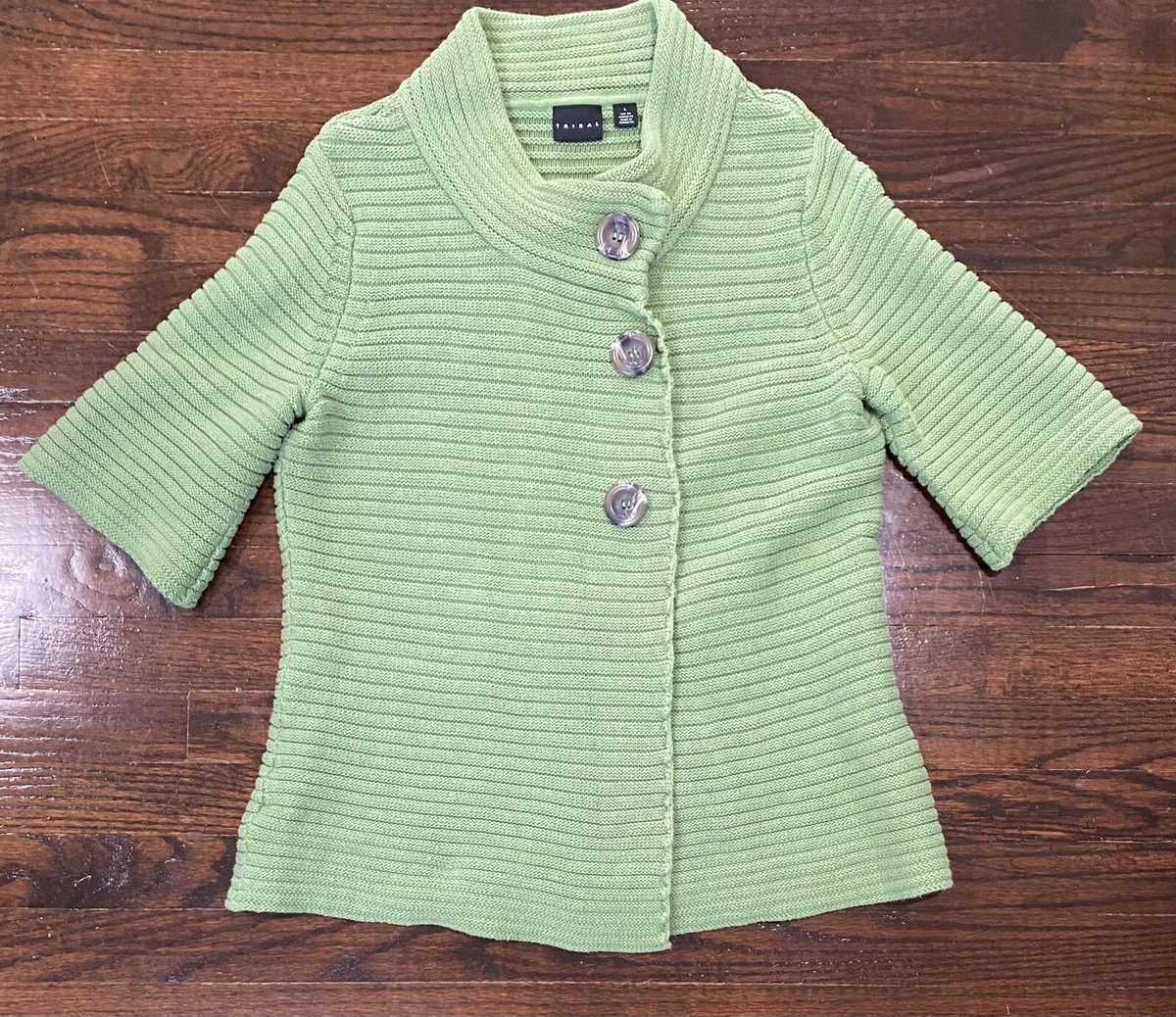 TRIBAL Chunky Button Front Knit Cardigan Sweater Womens Size L