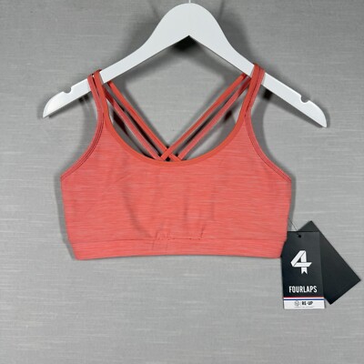 Fourlaps Sports Bra Womens Small Pink Vitality Athletic Soft Wicking Stretch