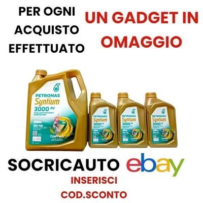 8 Litri Olio Motore Petronas Syntium 3000 AV 5W40 C3 Advanced Synthetic NUOVO