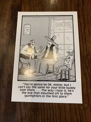 The Far Side Gary Larson Doctor Cowboy Ventriloquist Comic Strip 1986 4 X 6 Ebay