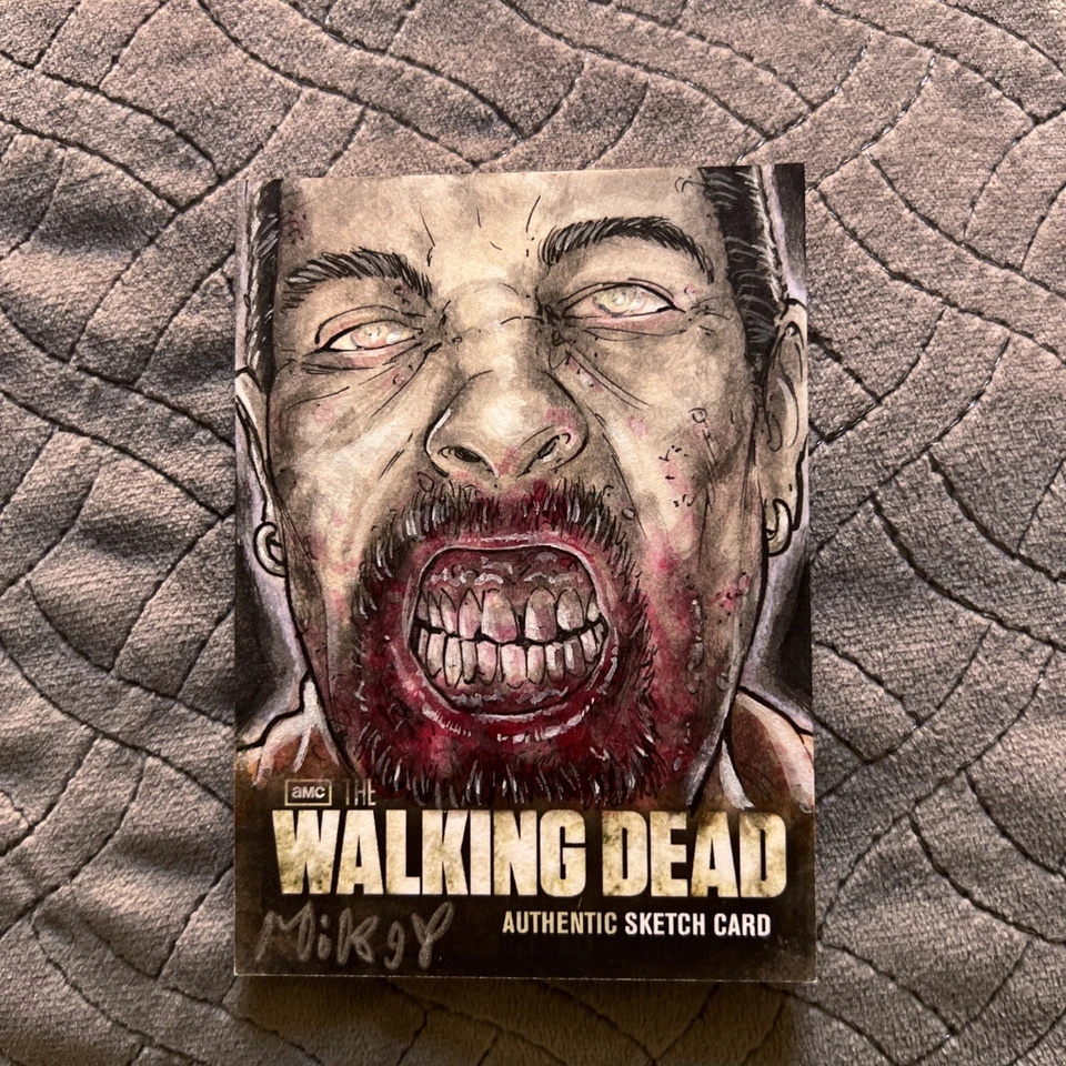 1/1 The Walking Dead Season 2 hand drawn Trading Card Authentic Sketch signed - Image 2 of 4