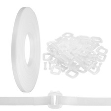Plastic Packaging Banding Strapping with Clear Buckles, White