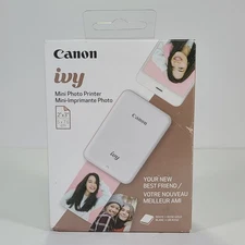 Canon Ivy Mini Mobile Photo Printer with 10 Sheets Zink Paper - White/Rose Gold