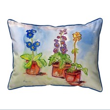 Betsy Drake Potted Flowers Large Indoor Outdoor Pillow 16x20