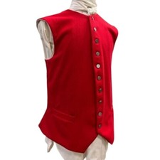 Men's Red Revolutionary War 18th Century Waistcoat Wool Vest