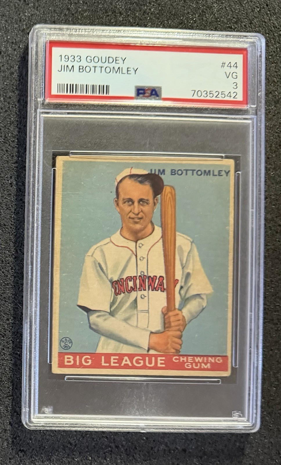 1933 Goudey - #44 Jim BOTTOMLEY - PSA 3