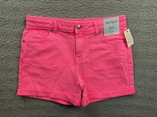 Cat  Jack Shorts Girls XL 14 Pink Adjustable Waist Stretch Denim Summer New