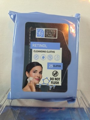 Global Beauty Care RETINOL Cleansing Cloths 25 Facial Wipes